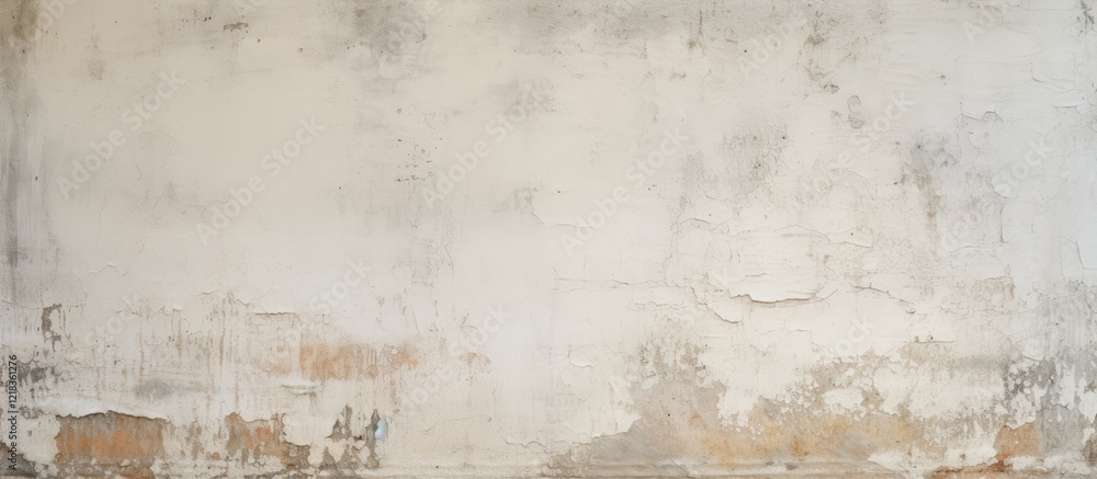 Fototapete Grungy aged white wall with weathered texture and muted tones in the center creating ideal copy space for design projects.
