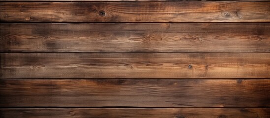 Naklejka premium Textured wooden background featuring warm brown tones with horizontal planks providing ample copy space for text or graphics on the left side.