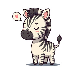 Cute Zebra Standing Cartoon Vector Icon Illustration. Animal Nature Icon Concept Isolated Premium illustration vector illustration