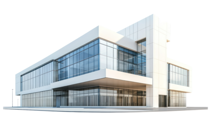Modern commercial building with large glass windows and sleek design, perfect for showcasing contemporary architecture and urban development.