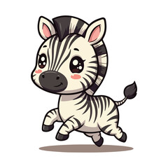 Cute Zebra Standing Cartoon Vector Icon Illustration. Animal Nature Icon Concept Isolated Premium illustration vector illustration