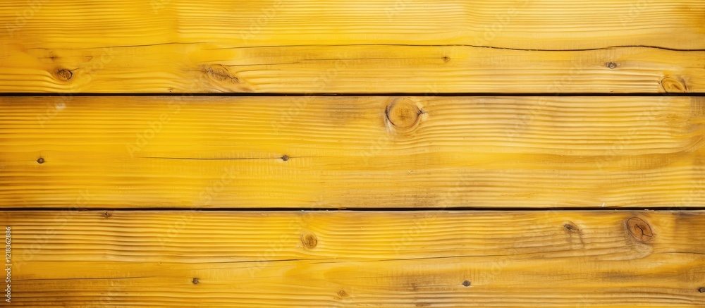 Aufkleber Clean yellow wooden wall with natural grain texture featuring horizontal planks providing ample copy space for text or graphics.