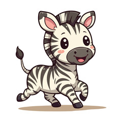Cute Zebra Standing Cartoon Vector Icon Illustration. Animal Nature Icon Concept Isolated Premium illustration vector illustration