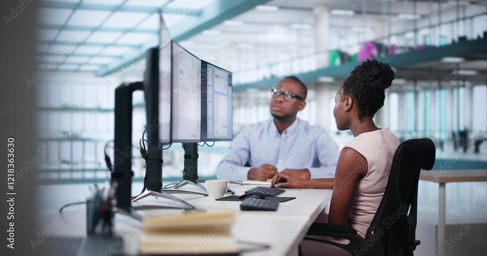 Poster Analyst Working With Spreadsheet Business Data