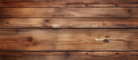 Rustic wooden plank texture background in warm brown tones, horizontal orientation, suitable for design and decoration projects.