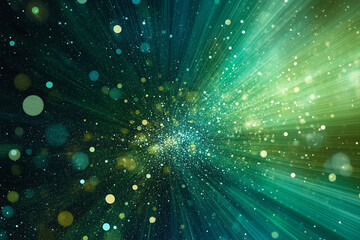 Obraz premium Colorful Rays and Particles Create a Vibrant Display of Cosmic Energy in a Digital Art Composition