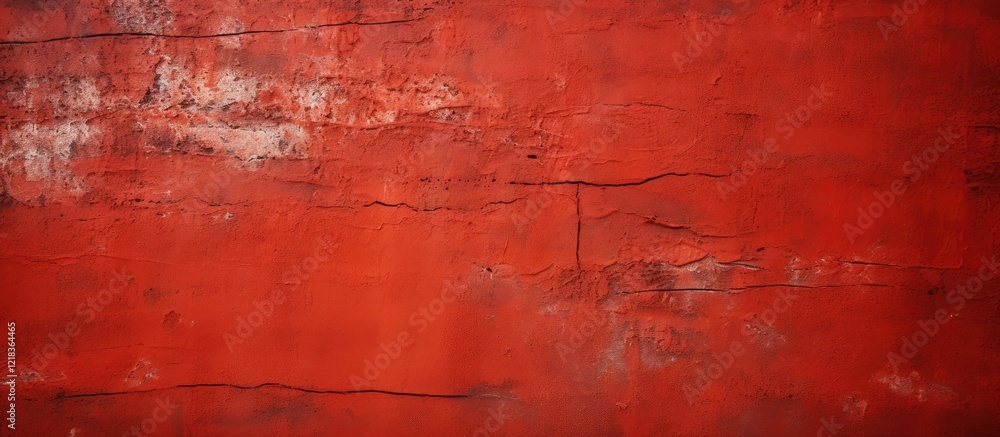 Poster textured red wall background featuring a scratched surface suitable for copy space located centrally