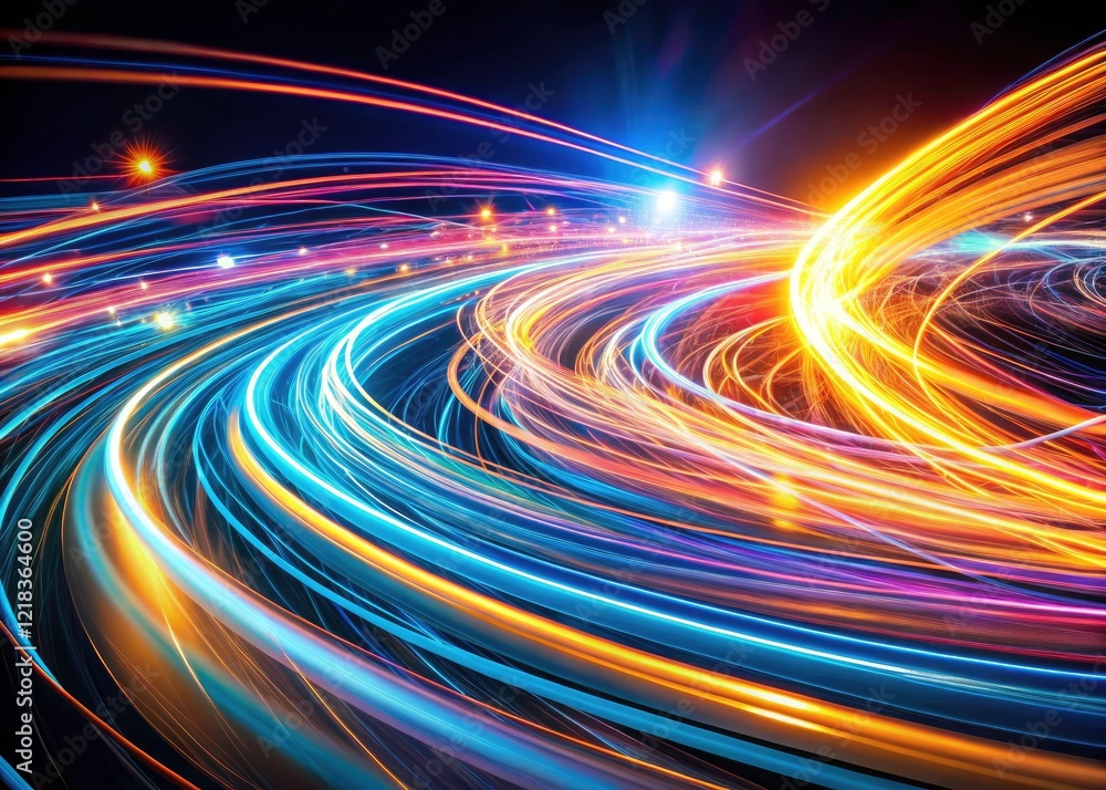 Poster deep learning's vibrant trails illuminate this ai art background, a captivating data science visuali