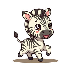 Cute Zebra Standing Cartoon Vector Icon Illustration. Animal Nature Icon Concept Isolated Premium illustration vector illustration