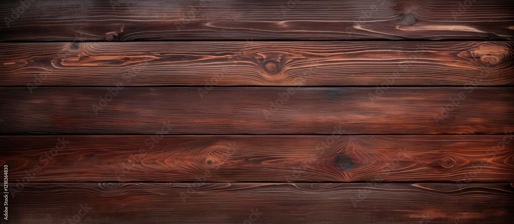 Poster dark brown wooden pine boards with rich grain texture arranged horizontally against a white backdrop