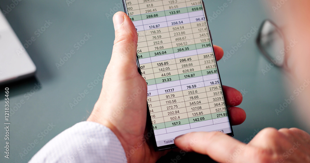 Aufkleber Spreadsheet Data Analyst Using Computer Software