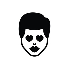 Black solid icon for in love