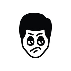 Black solid icon for jealous