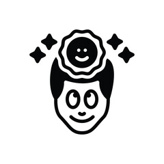 Black solid icon for optimistic