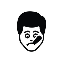 Black solid icon for sick