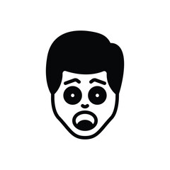 Black solid icon for surprised