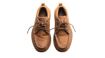 Male shoes on transparent background