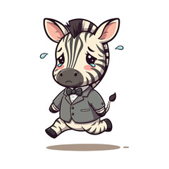 Cute Zebra Standing Cartoon Vector Icon Illustration. Animal Nature Icon Concept Isolated Premium illustration vector illustration