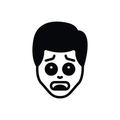 Black solid icon for anxious