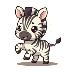 Cute Zebra Standing Cartoon Vector Icon Illustration. Animal Nature Icon Concept Isolated Premium illustration vector illustration