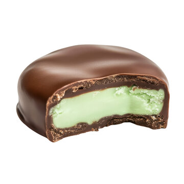 Delicious Peppermint Patty Candy on transparent background.