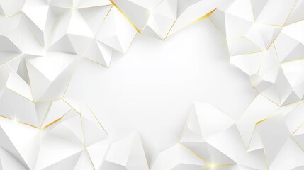 Obraz premium Abstract white geometric background with golden accents for design purposes.