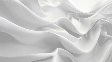 Obraz premium Soft white fabric draped elegantly, showcasing smooth texture and gentle folds. Ideal for backgrounds or textile design