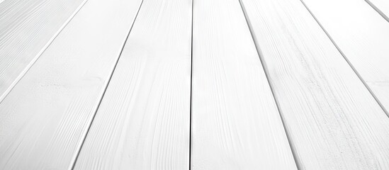 Obraz premium Clean white wooden tabletop background featuring textured vertical lines ideal for product display minimalistic style emphasizing simplicity and clarity