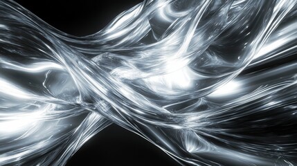 Abstract Silver Waves Flowing Dynamically