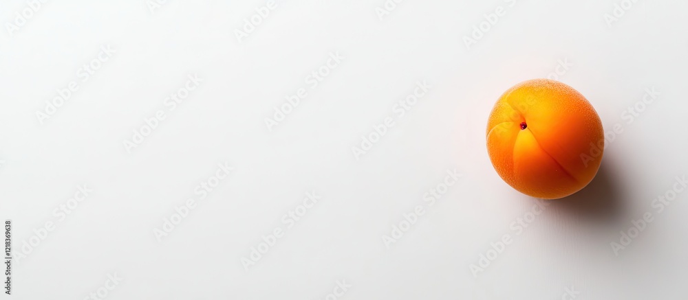 Aufkleber closeup of a vibrant orange apricot positioned on a clean white background highlighting its smooth t