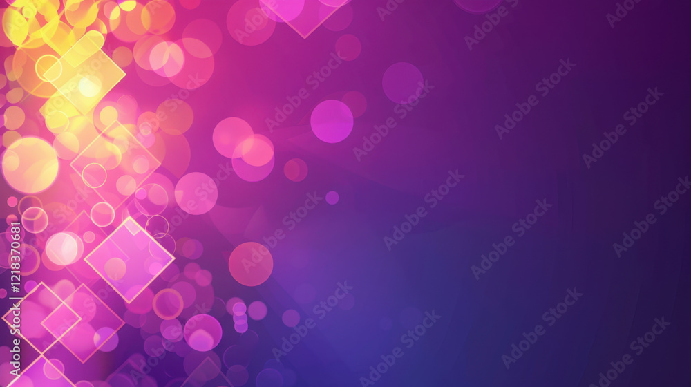 Aufkleber Vibrant abstract background with colorful bokeh and geometric shapes, creating lively and energetic atmosphere. Perfect for design projects and digital art