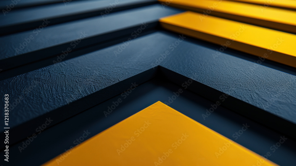 Poster textured geometric pattern with blue and yellow colors, creating modern design. sharp angles and con