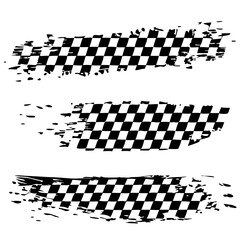 Checkered grunge textures set vector illustration (2)