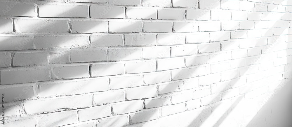 Leinwandbilder diagonal shadows on a white brick wall create depth and interest with contrasting light and shadow e