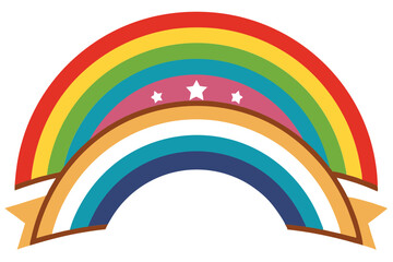 Creative Retro Rainbow Banner Vector Illustration for Event Graphics