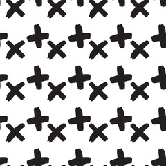 black and white seamless patterns with marker and ink in minimalist Scandinavian style