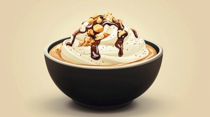 Fototapeta premium Fresh smoothie bowl with fruits, nuts, and seeds for a healthy start