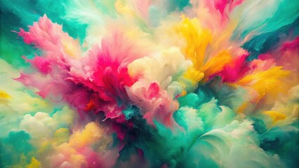 Fototapeta premium Abstract Whimsical Explosion of Vibrant Hues, a Colorful Dreamlike Canvas of Imaginative Textures and Swirling Forms