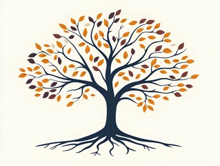 Fototapeta premium Vector illustration of a beautiful luxury tree on a white background.