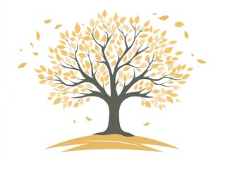 Vector illustration of a beautiful luxury tree on a white background.