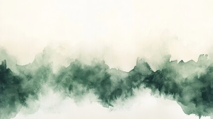 Fototapeta premium Abstract Watercolor Landscape in Shades of Green