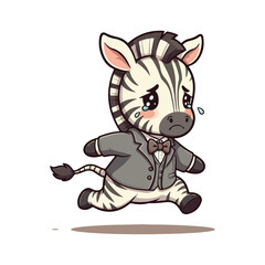 Cute Zebra Standing Cartoon Vector Icon Illustration. Animal Nature Icon Concept Isolated Premium illustration vector illustration