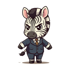 Cute Zebra Standing Cartoon Vector Icon Illustration. Animal Nature Icon Concept Isolated Premium illustration vector illustration