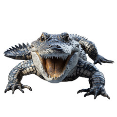 Obraz premium Alligator Portrait Dark Background Powerful Predator Wild Animal