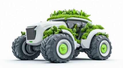 Obraz premium Eco Friendly Tractor Concept A Sustainable Farming Innovation