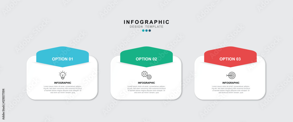 Leinwandbilder vector infographic label design template with icons and 3 options or steps. for your business data. 
