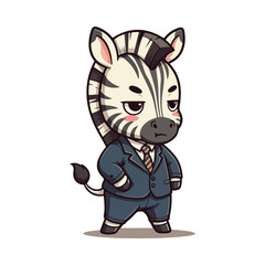 Cute Zebra Standing Cartoon Vector Icon Illustration. Animal Nature Icon Concept Isolated Premium illustration vector illustration