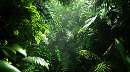 Fototapeta premium Lush Tropical Paradise: An Immersive Jungle Experience