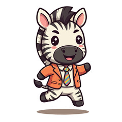 Cute Zebra Standing Cartoon Vector Icon Illustration. Animal Nature Icon Concept Isolated Premium illustration vector illustration