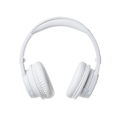 White Headphones Isolated on White Background for Design Use